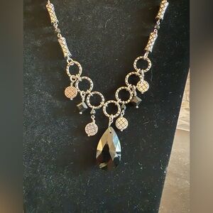 Lia Sophia Elegant Black and Silver Necklace
